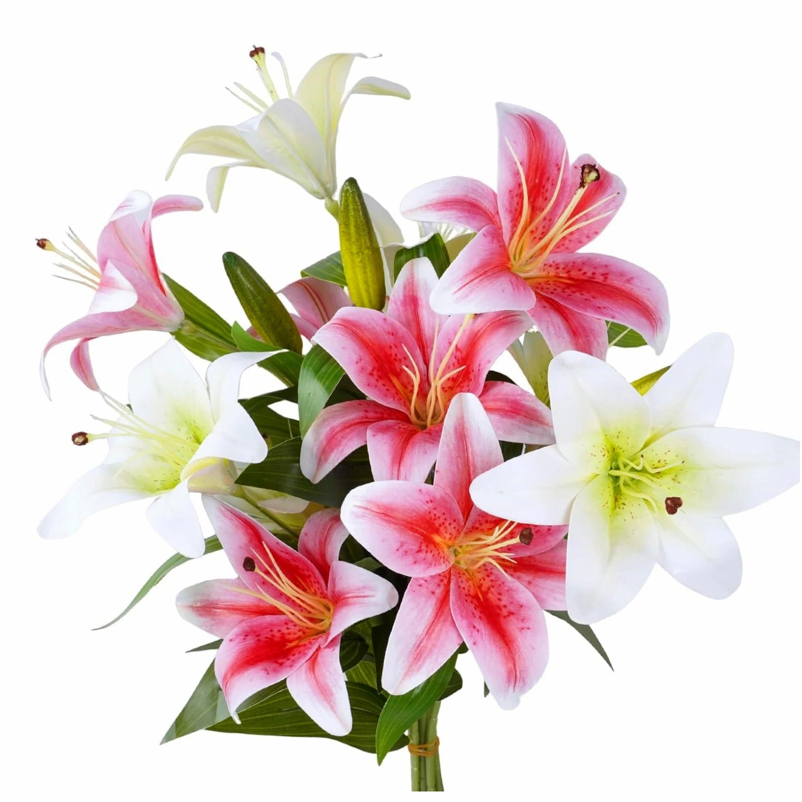 Artificial Lily Flowers 3D printed Faux Lilies 4PCS
