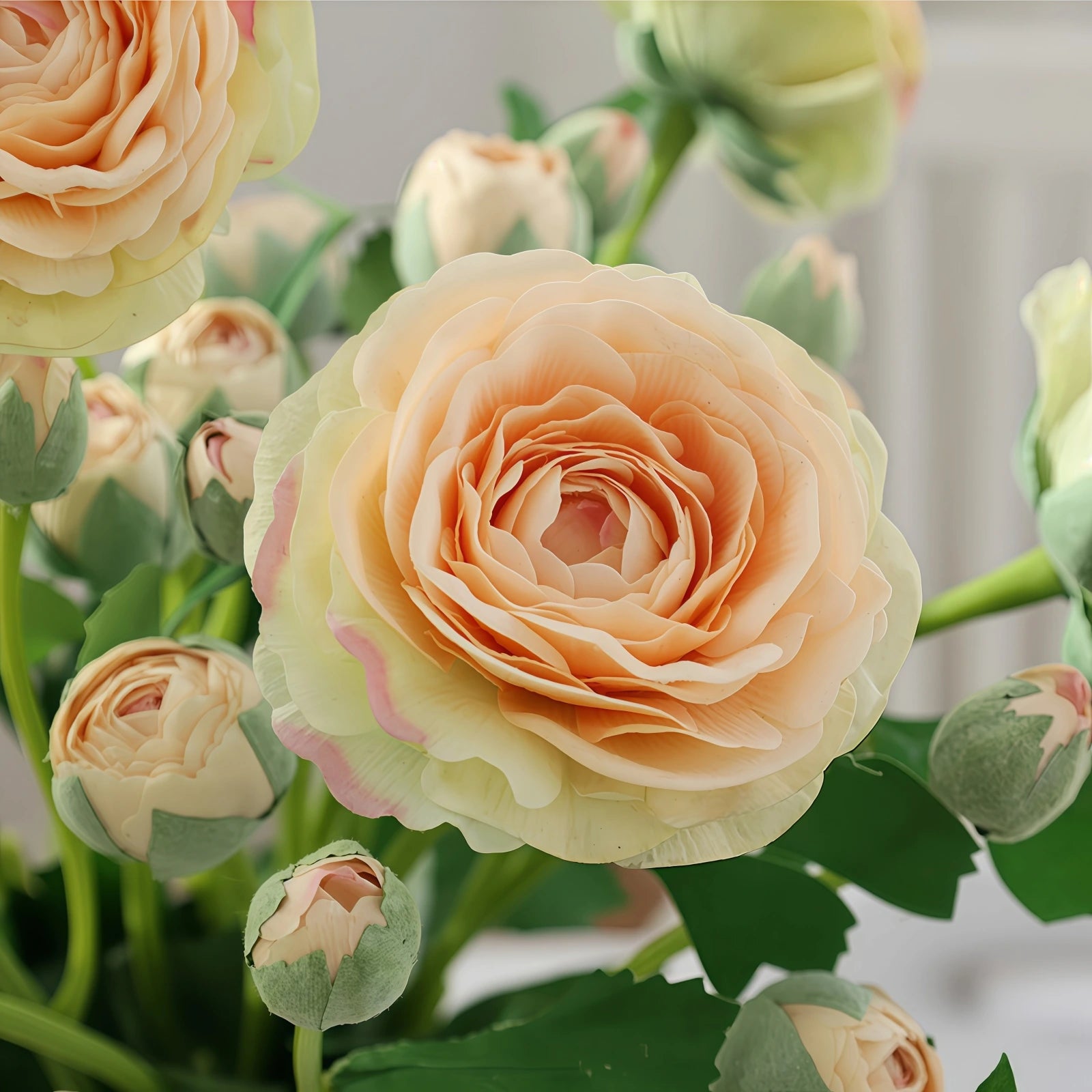Artificial Ranunculus Bouquet-Realistic Faux Flowers 4PCS