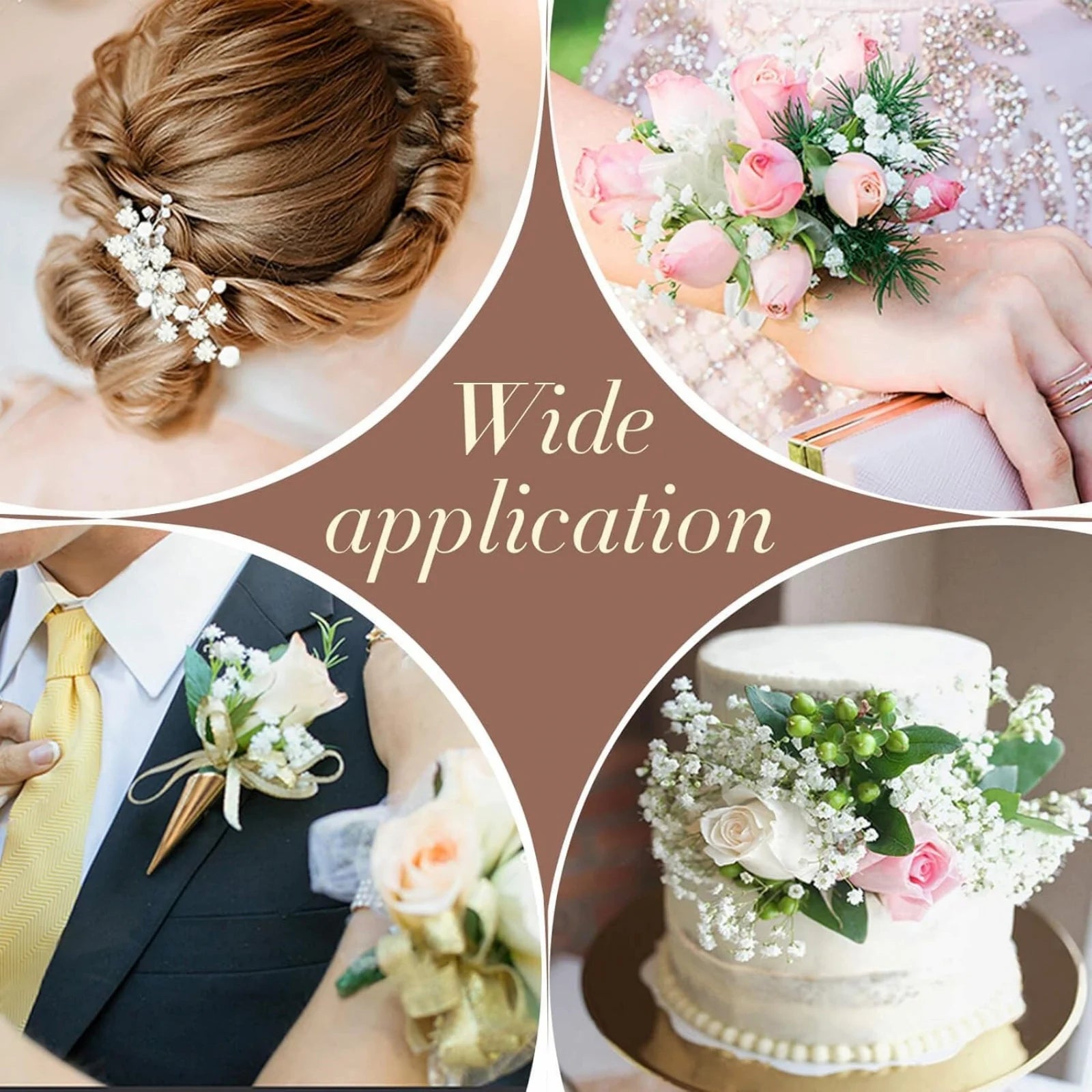 White Artificial Baby's Breath-Realistic Fake Flowers for Bouquets & Crafts 10PCS