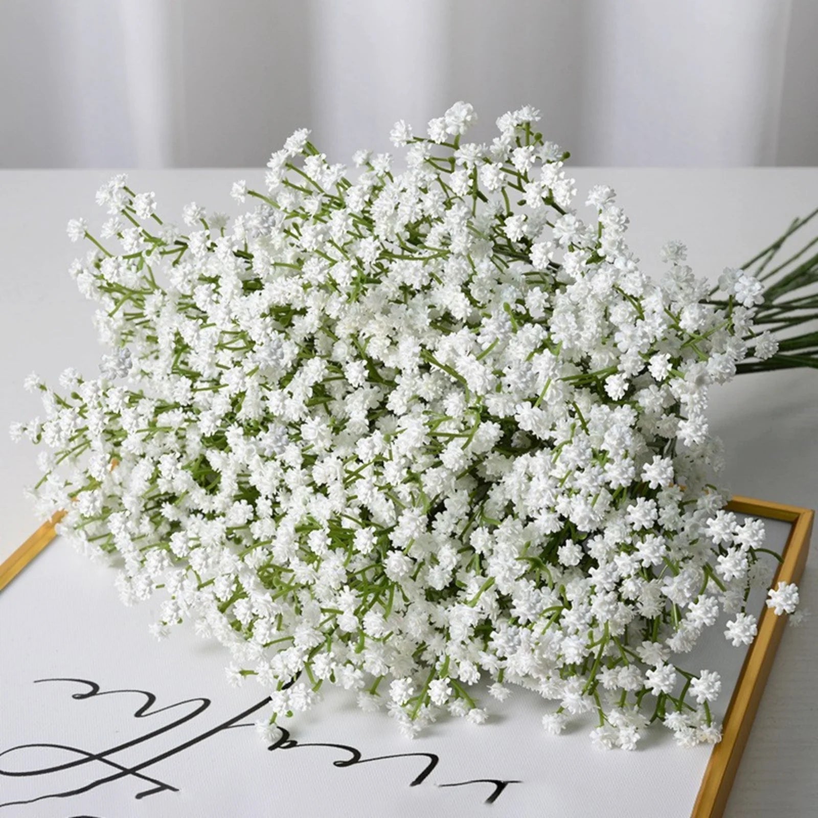 White Artificial Baby's Breath-Realistic Fake Flowers for Bouquets & Crafts 10PCS