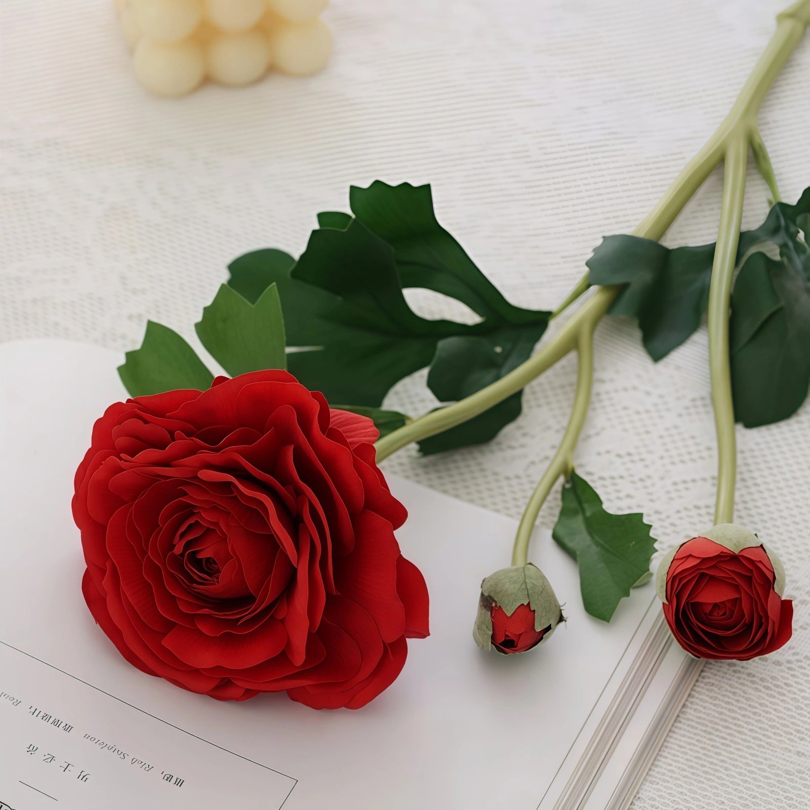 Artificial Ranunculus Bouquet-Realistic Faux Flowers 4PCS