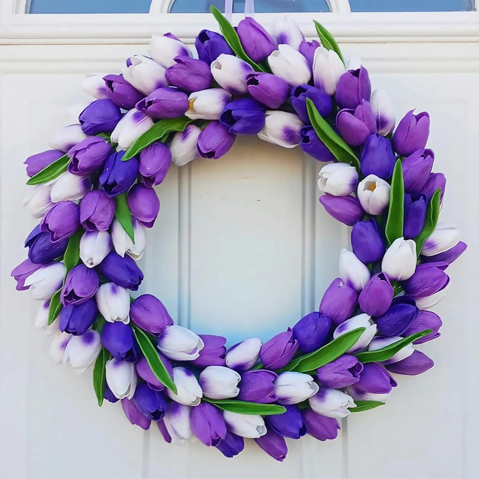 Realistic Purple Artificial Tulips PU Faux Flowers 20pcs