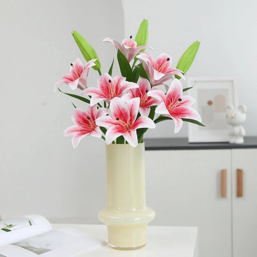 Artificial Lily Flowers 3D printed Faux Lilies 4PCS