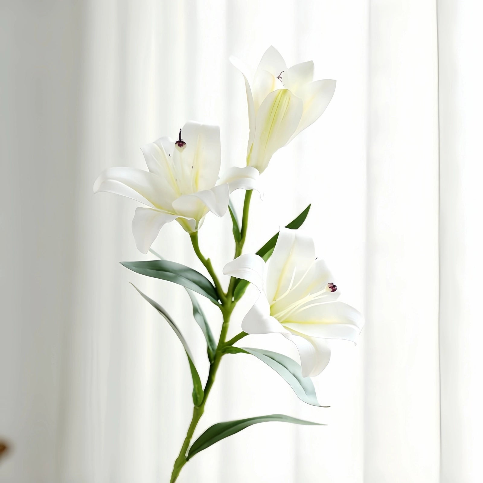 Artificial Lily Stems-Trio Bloom Flowers for Wedding & Home Decor 4pcs