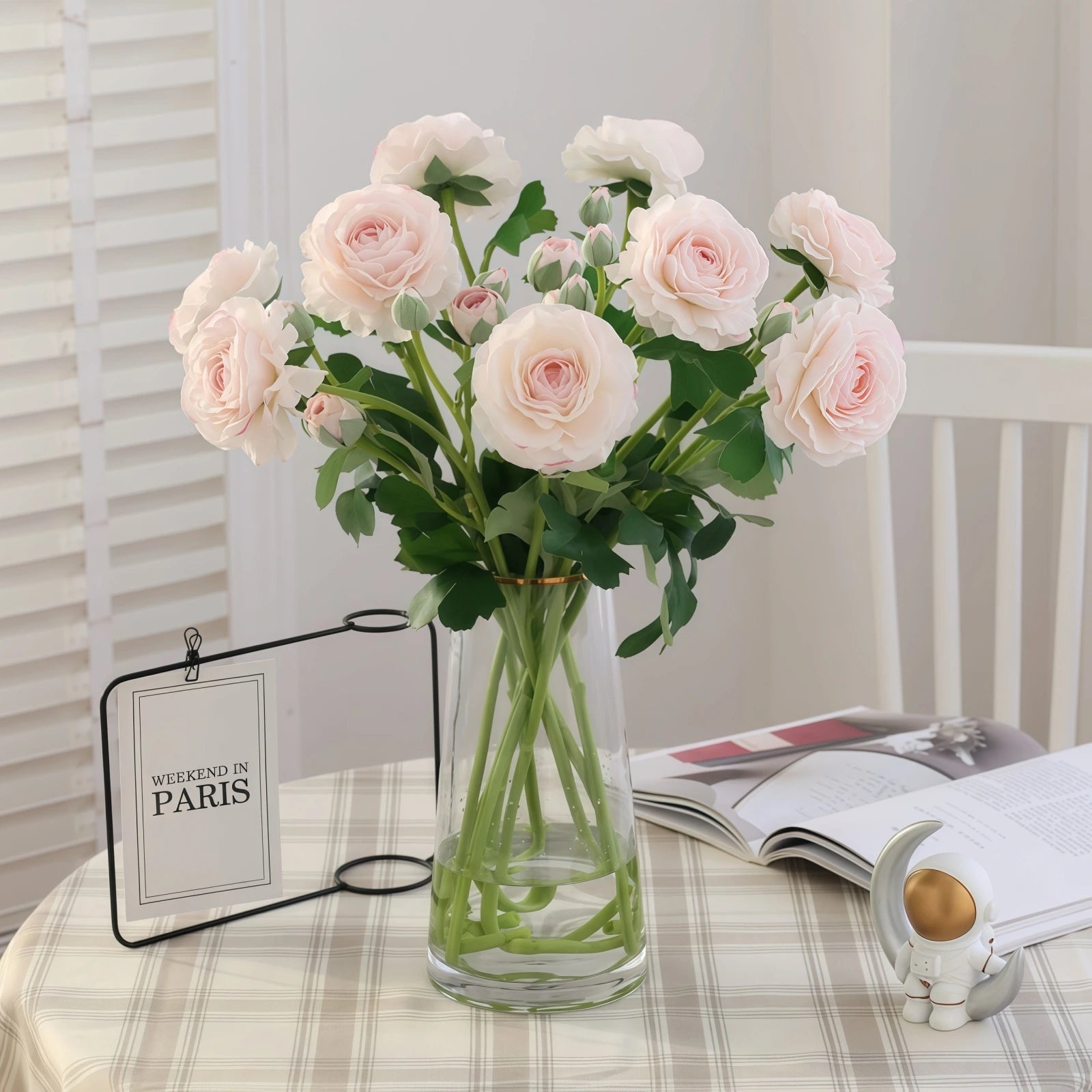 Artificial Ranunculus Bouquet-Realistic Faux Flowers 4PCS