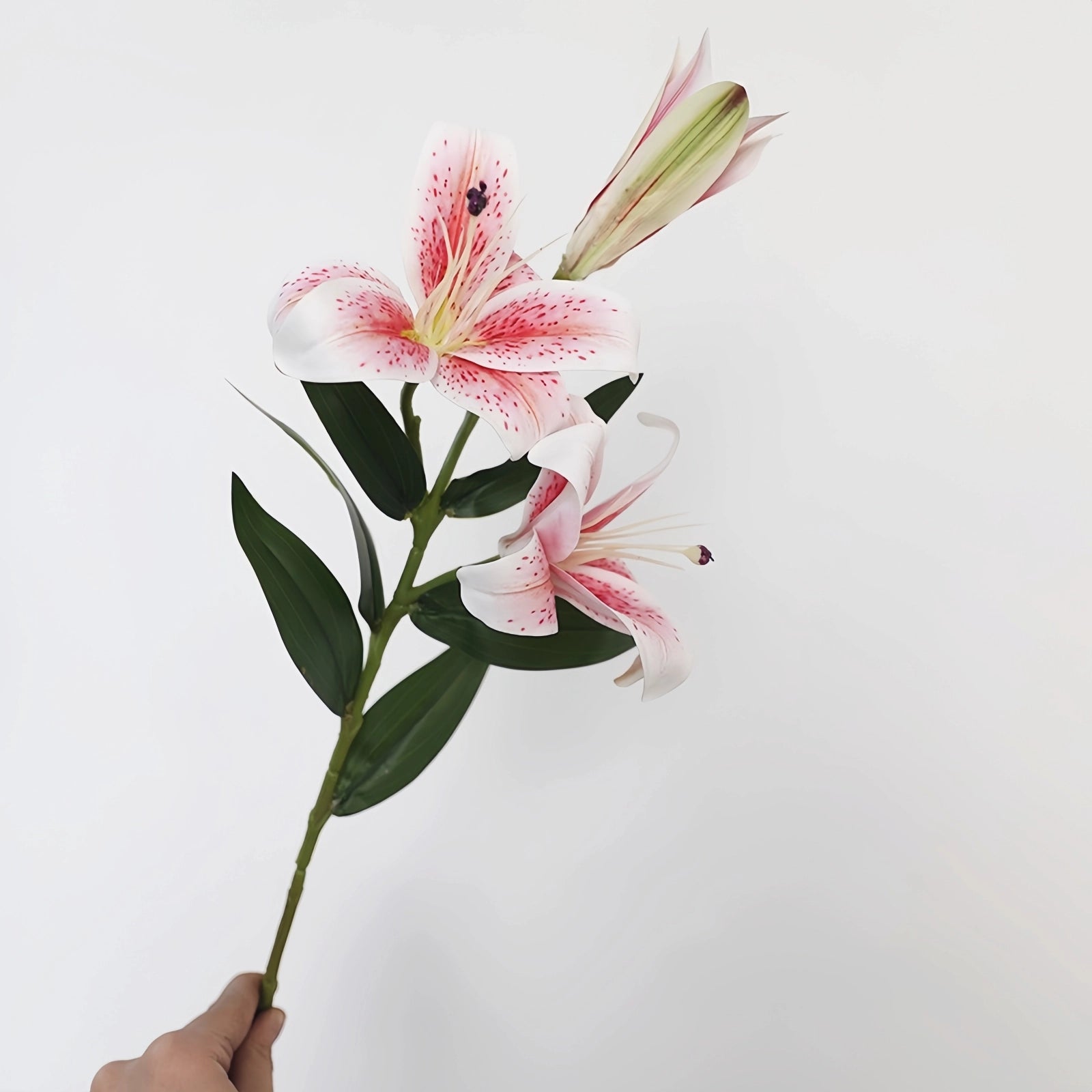 Artificial Lily Stems-Trio Bloom Flowers for Wedding & Home Decor 4pcs
