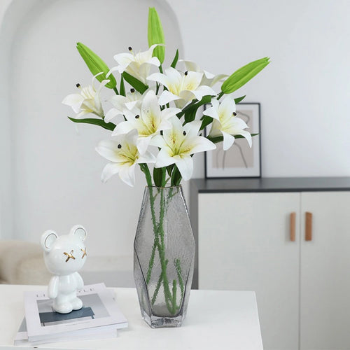 Artificial Lily Flowers 3D printed Faux Lilies 4PCS