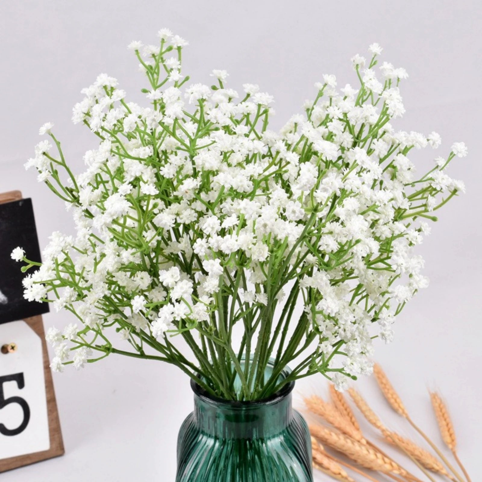 White Artificial Baby's Breath-Realistic Fake Flowers for Bouquets & Crafts 10PCS