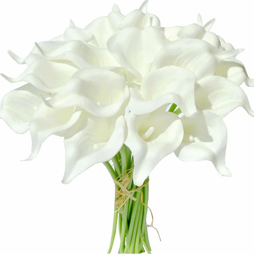 White Artificial Calla Lilies Faux Flowers 20pcs