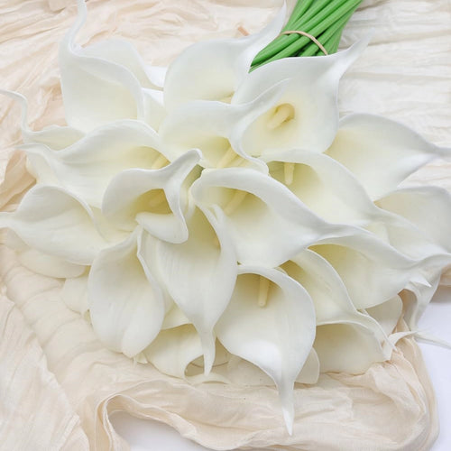White Artificial Calla Lilies Faux Flowers 20pcs
