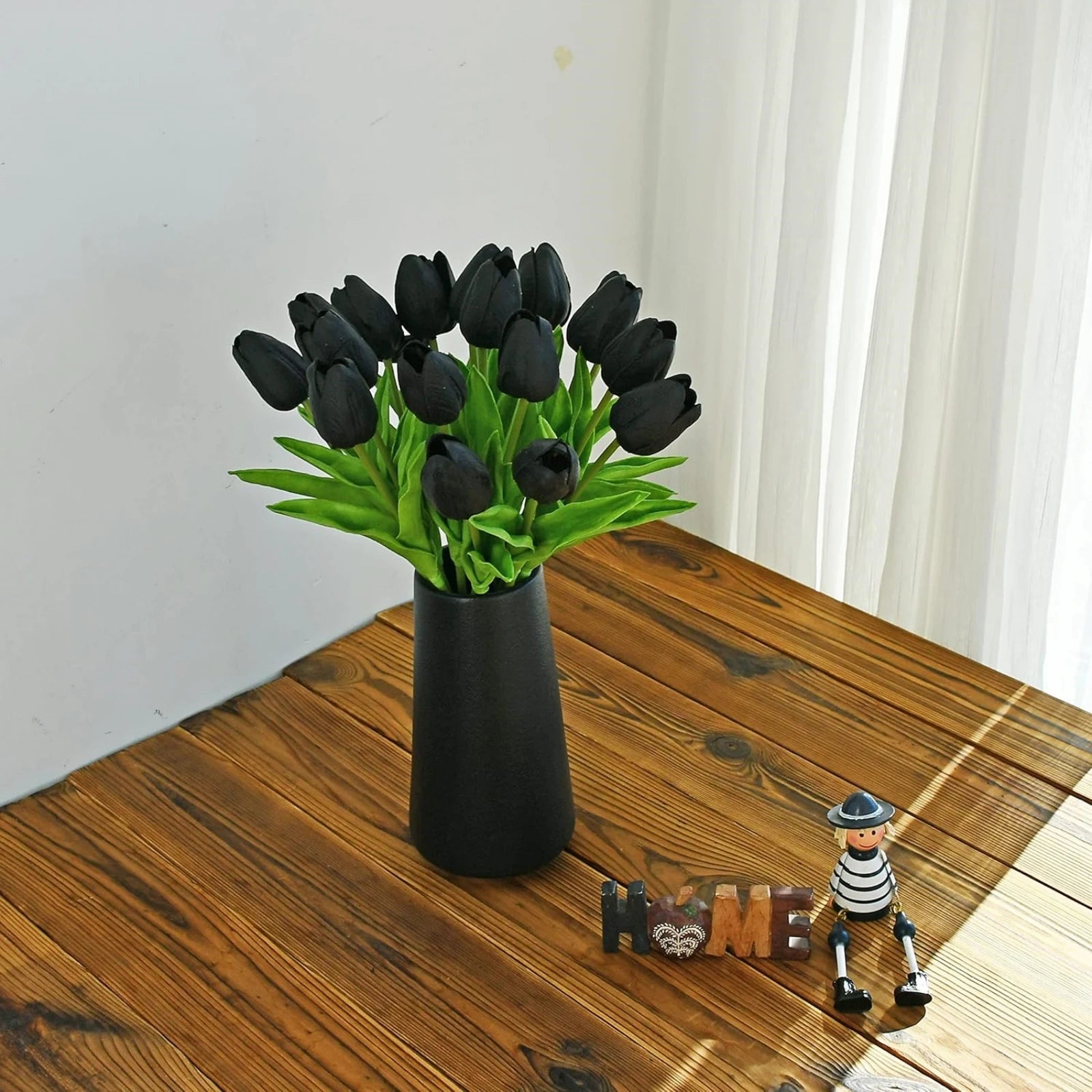 Realistic Black Artificial Tulips Flowers 20pcs