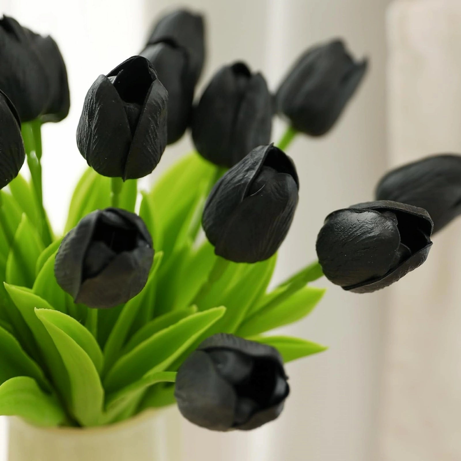 Realistic Black Artificial Tulips Flowers 20pcs