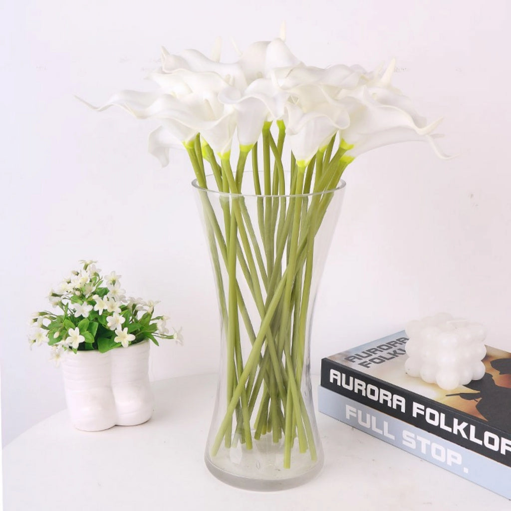 White Artificial Calla Lilies Faux Flowers 20pcs