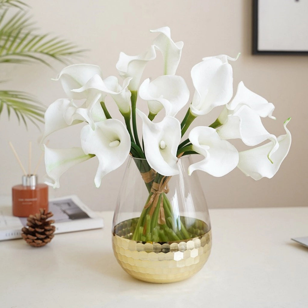 White Artificial Calla Lilies Faux Flowers 20pcs