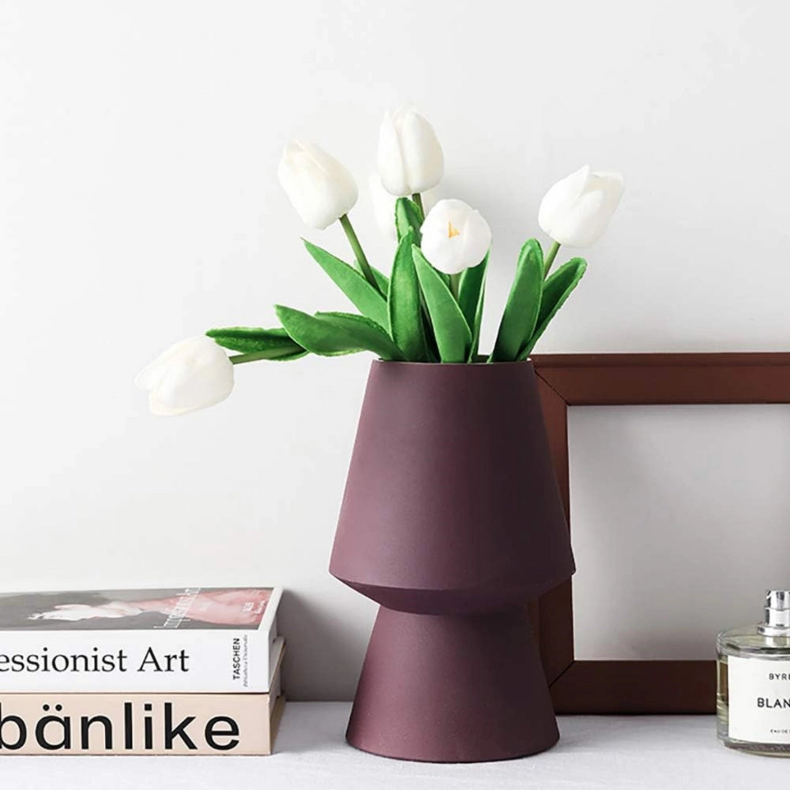 White Artificial Tulips Faux Flowers 20pcs